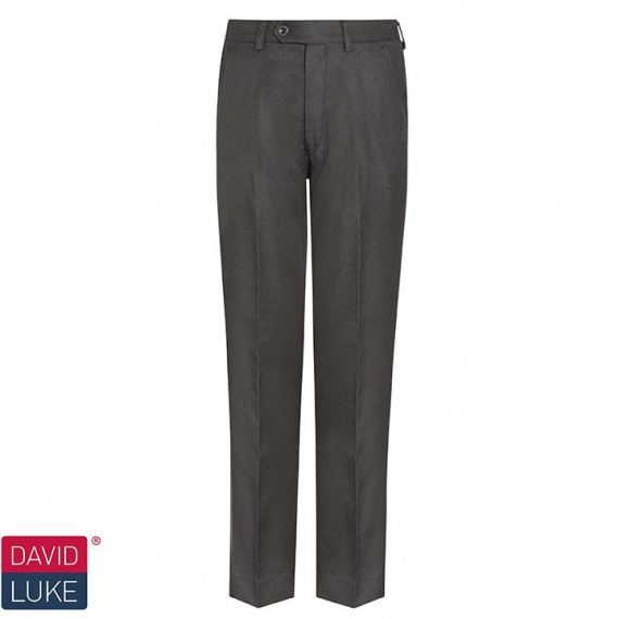 Charcoal Flat Front, Elastic Back Trousers, Trousers and Shorts, The Kingston Academy Boys
