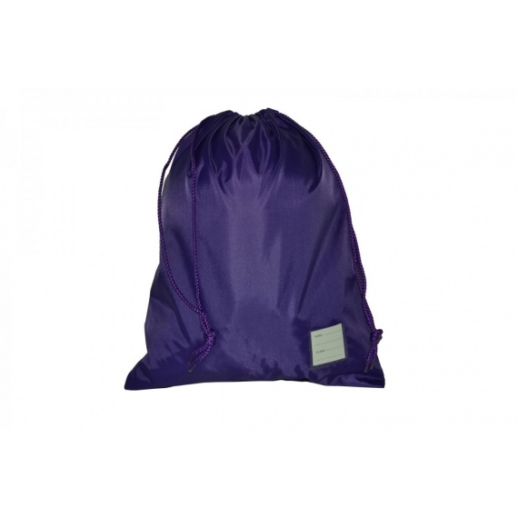 Purple Nylon Drawstring Gym Bag, Bags