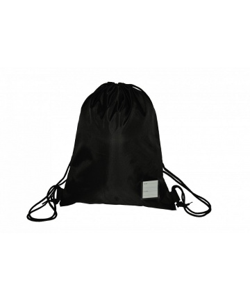 Black Nylon Rucksack Style Drawstring Gym Bag, Bags