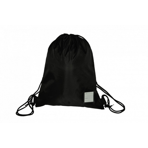 Black Nylon Rucksack Style Drawstring Gym Bag, Bags