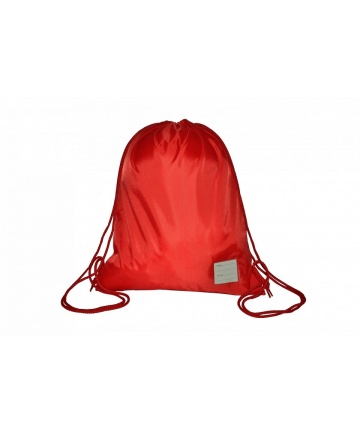 Red Nylon Rucksack Style Drawstring Gym Bag, Bags