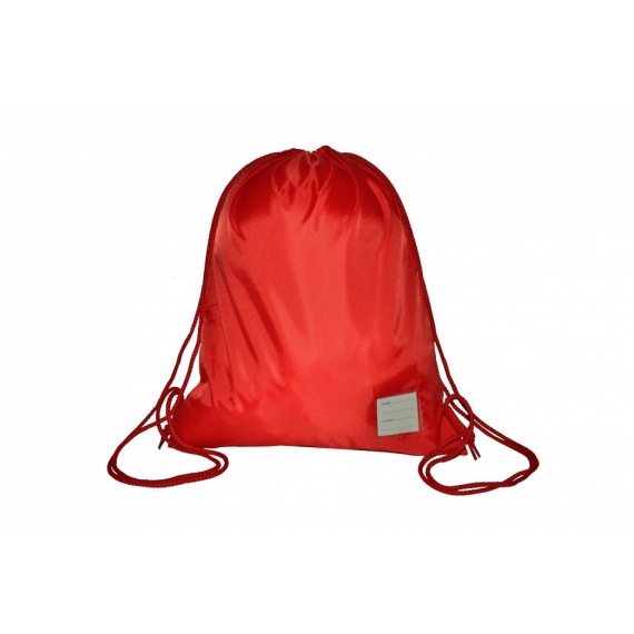 Red Nylon Rucksack Style Drawstring Gym Bag, Bags